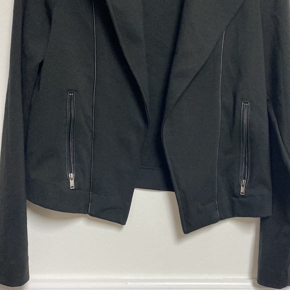 Banana Republic Women’s Open Jacket Black Size Small Zipper Pockets - Picture 3 of 5